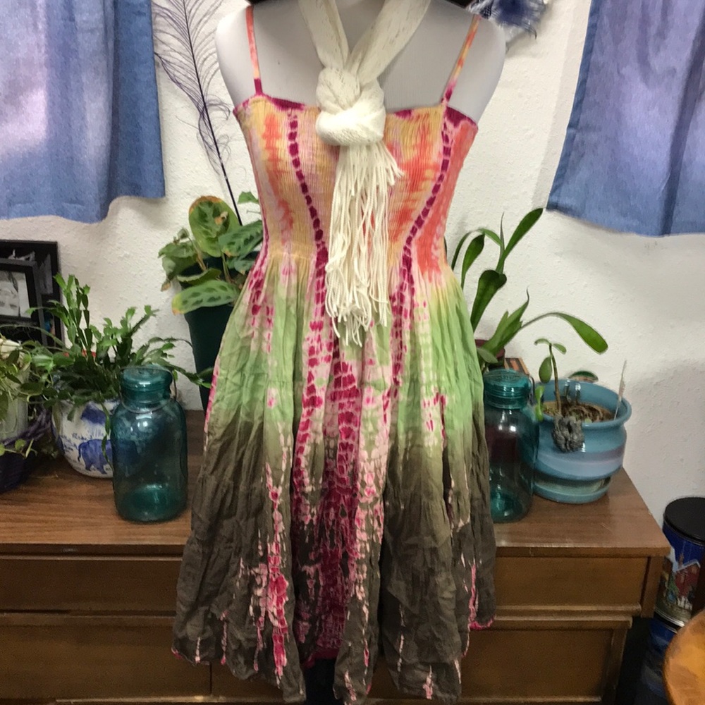Super cute tie-dye summer dress